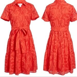 RACHEL PARCELL Tiered Eyelet Dress S
